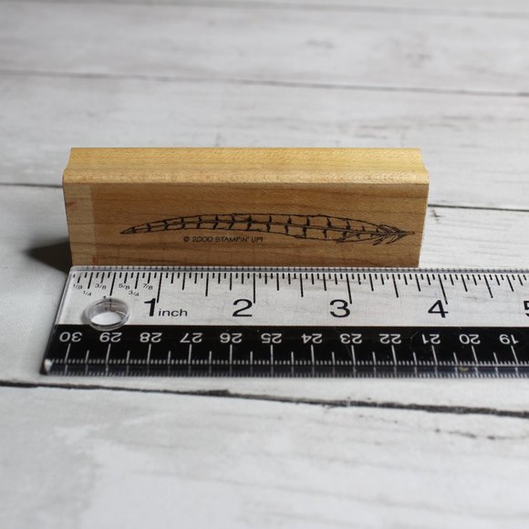 Stampin Up Rubber Stamp Mounted Wooden Block Pheasant Bird Feather - Picture 1 of 4